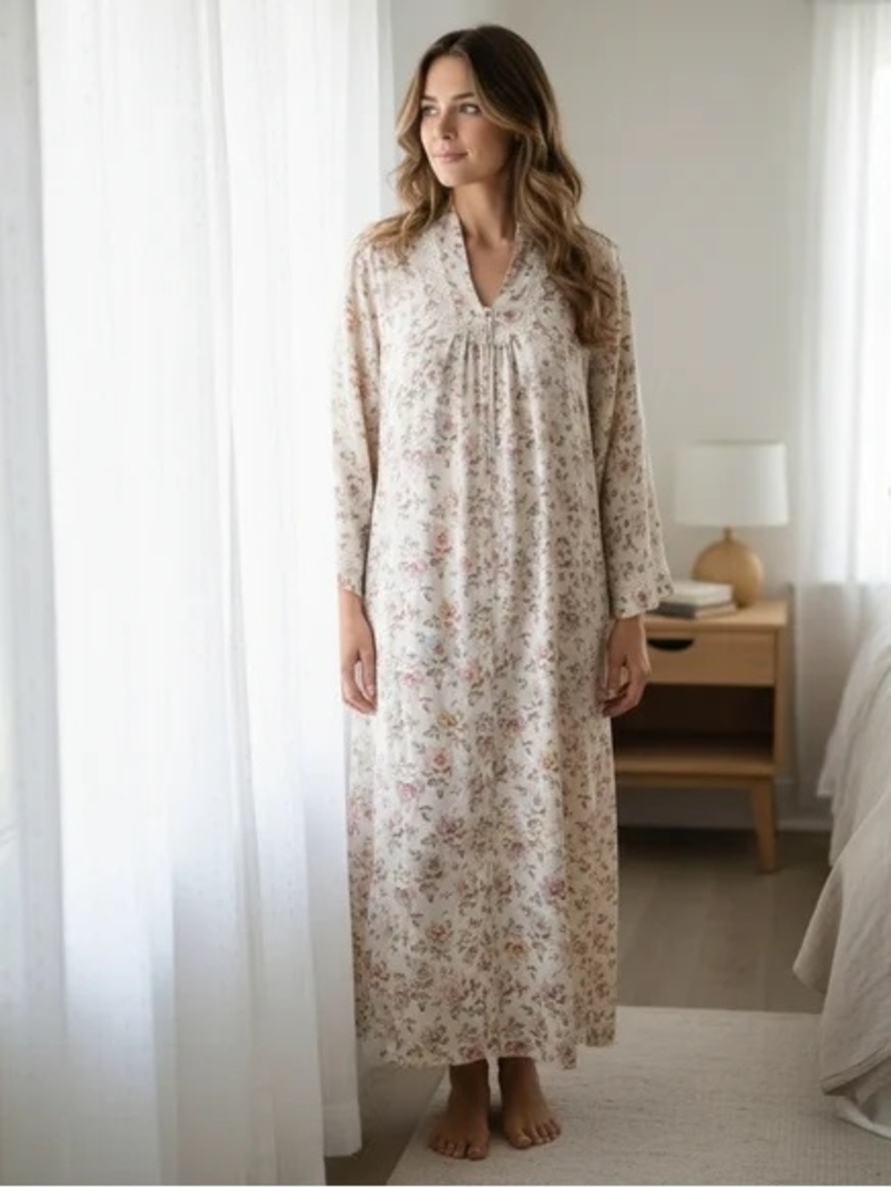 Vintage Christian Dior Long Satin Night Gown Robe